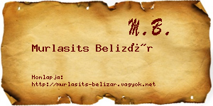 Murlasits Belizár névjegykártya